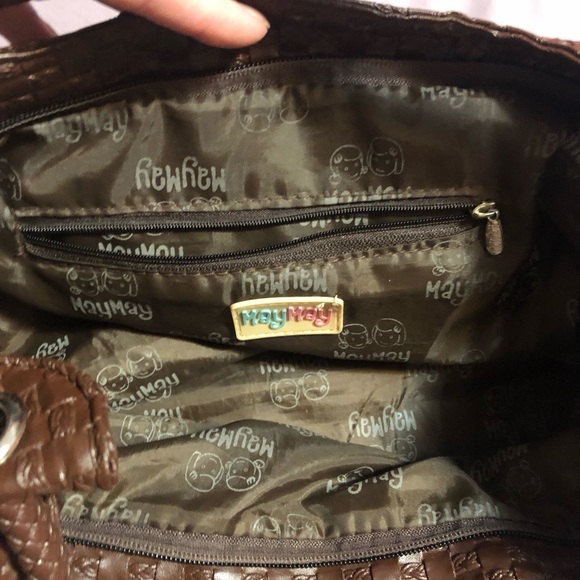 Brown Satchel Bag w/ Coin Purse Charm - Picture 15 of 15